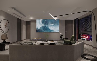 现代家居影音室3D模型下载